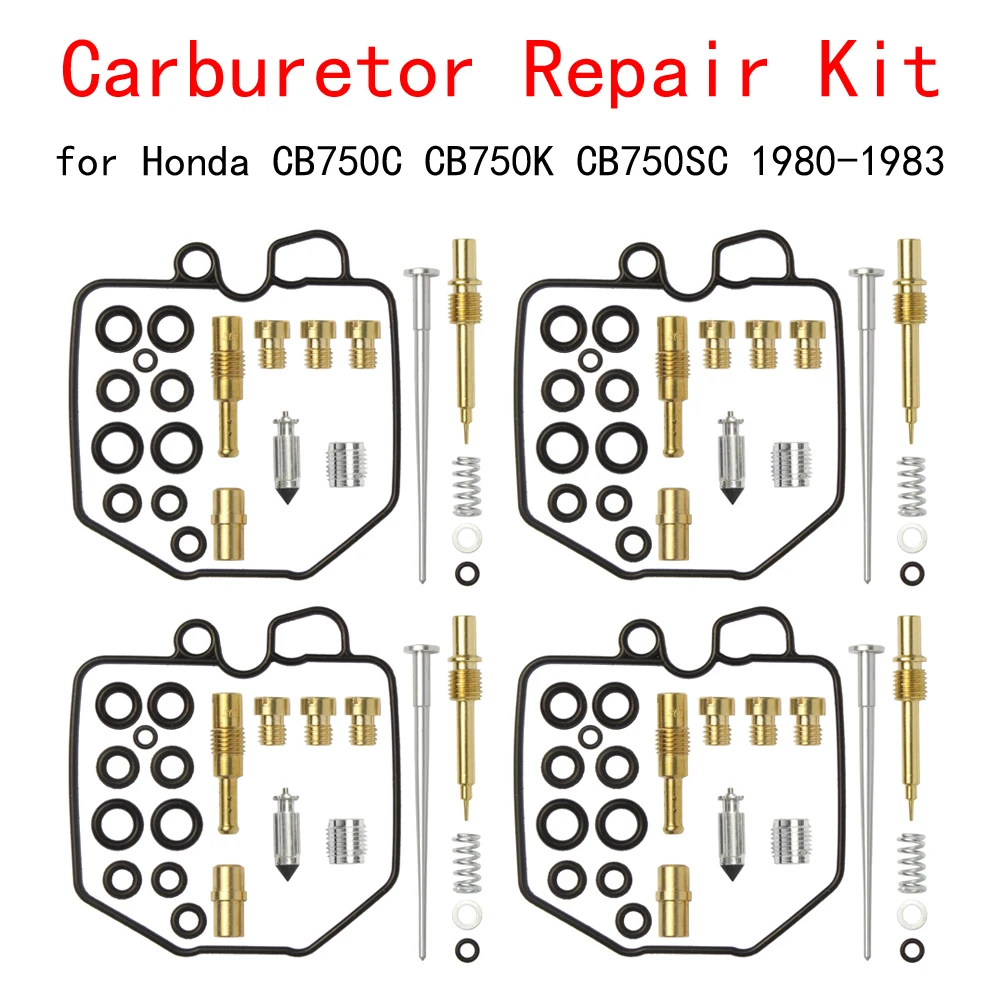 

4 Set Carburetor Repair Rebuild Kit for Honda CB750C CB750K CB750SC Nighthawk750 1980-1983 motorcycle Carb