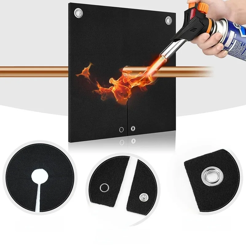 Couverture de soudage ignifuge, tapis de soudage en forme d'ouverture, couverture de soudure résistante à la chaleur jusqu'à 1800 ° F, Charbon ignifuge