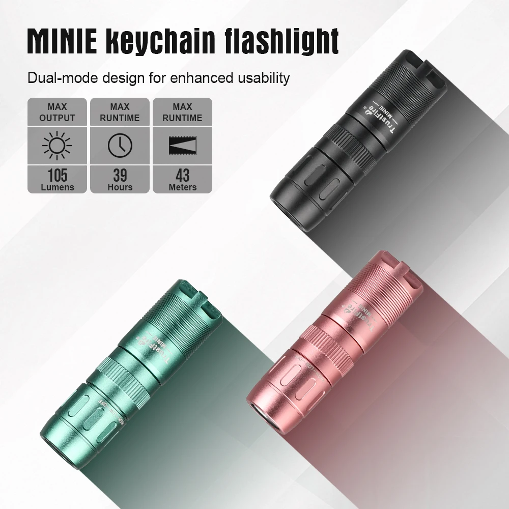 Trustfire MINI-E EDC Magnetic Mini Flashlight LED Rechargeable Mini EDC Keychain Flashlights Outdoor LED Keyring Mini Torch Tool For Camping Hiking Emergency
