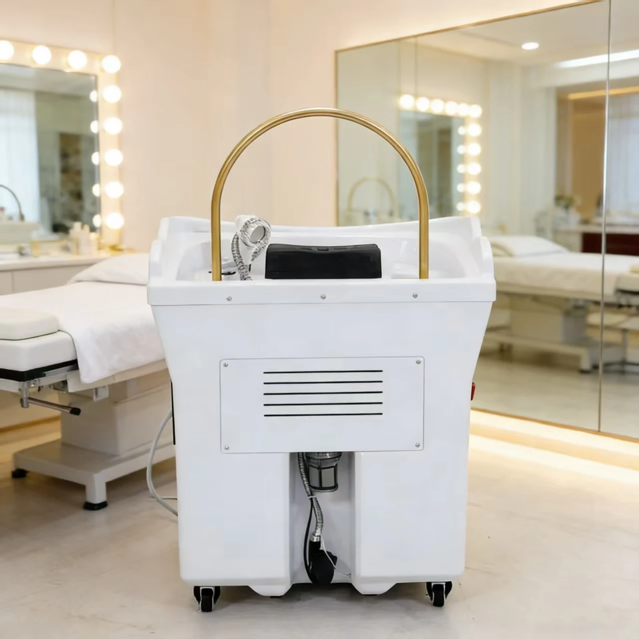 Equipo de spa capilar estilo japonés, vaporizador con circulación de agua y tanque extra grande, sin necesidad de conexión a tuberías, para salón de belleza