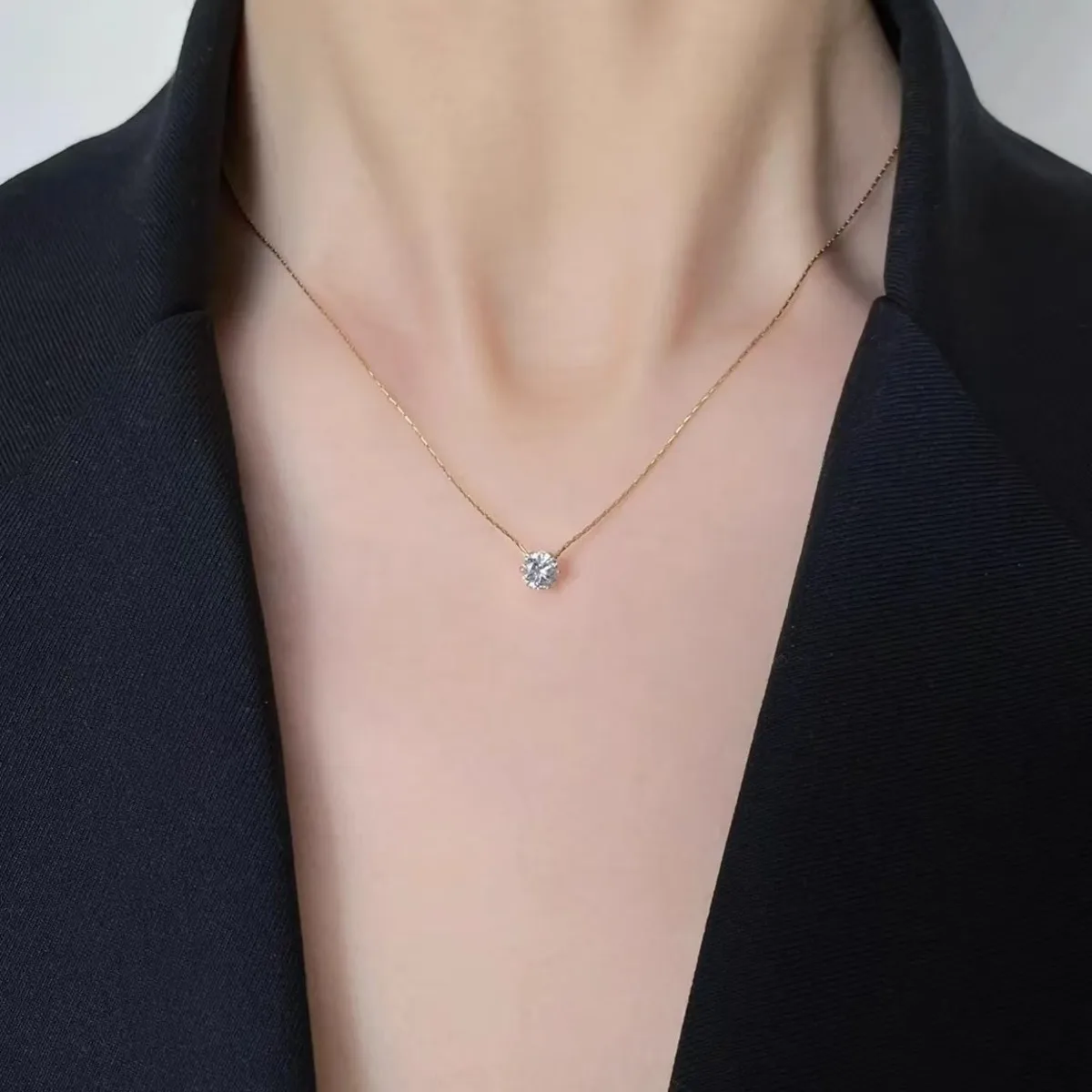 Hot Sale Stainless Steel Zircon Thin Clavicle Chain Necklace for Women Festive Party Jewelry Wholesale image 2