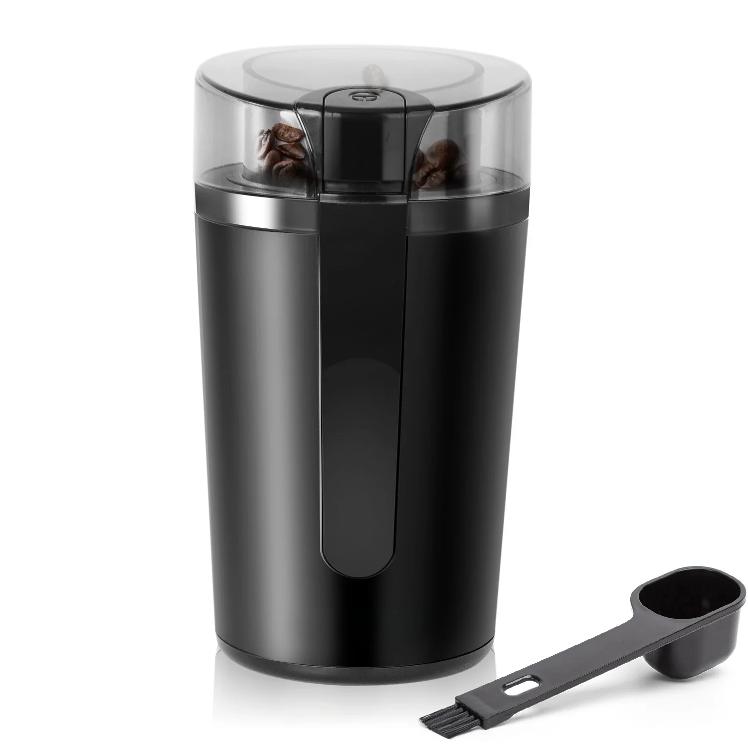 AIGOSTAR Molinillo de Café Eléctrico, Capacidad 60gr , Cepillo para Limpieza, Cuchillas Acero Inoxidable (200W).