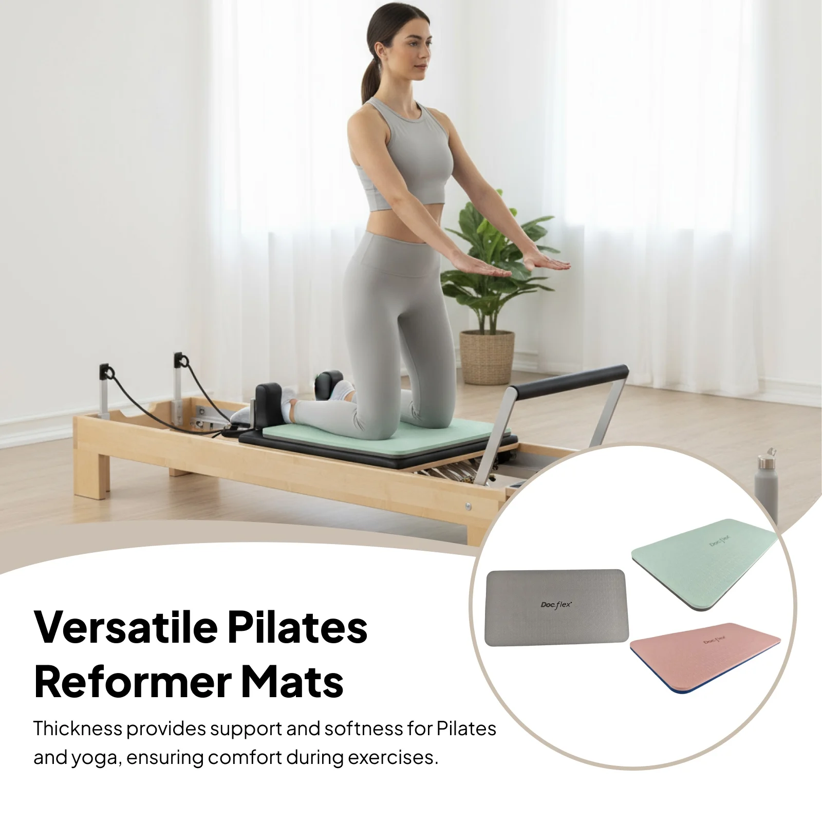 2x 2x Pilates Reformer Mats Nonslip Pilates Kneeling Mat Exercise Pad Home Yoga Workout Equipment for Gym Fitness Training - Aliexpress Deal