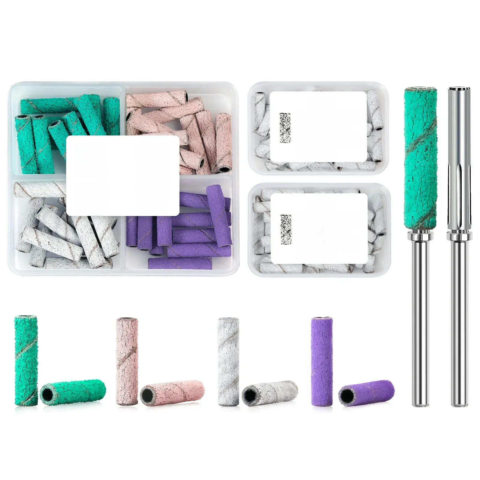 30/40PC 3mm Mini ensembles de bandes de ponçage Extra longues pour l'élimination du Gel acrylique et polonais 80 # 120 # 180 # 240 # Foret à cuticules en acier inoxydable