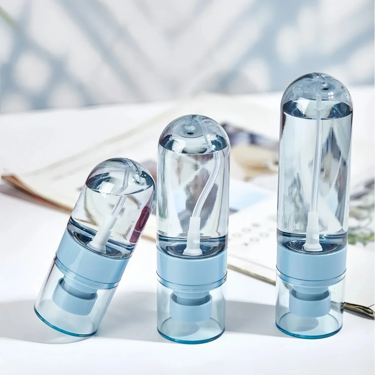 3 pièces 30/50/80ml en forme de pilule portable réapprovisionnement en eau vaporisateur peau toner en bouteille réutilisable presse type vaporisateur conteneur