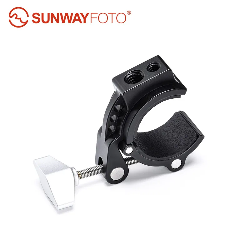 SUNWAYFOTO CC-01T Adjustable Super Clamp with QR Plate for Phone, DJI OSMO, Gopro Bike Clamp, Bike Phone Mount Clamp, Bycycle, M