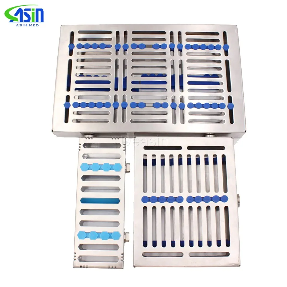 Stainless Steel Dental Sterilization Cassette Rack Tray Stand Autoclavebale Disinfection Holder For 5/10pc Surgical Instrument