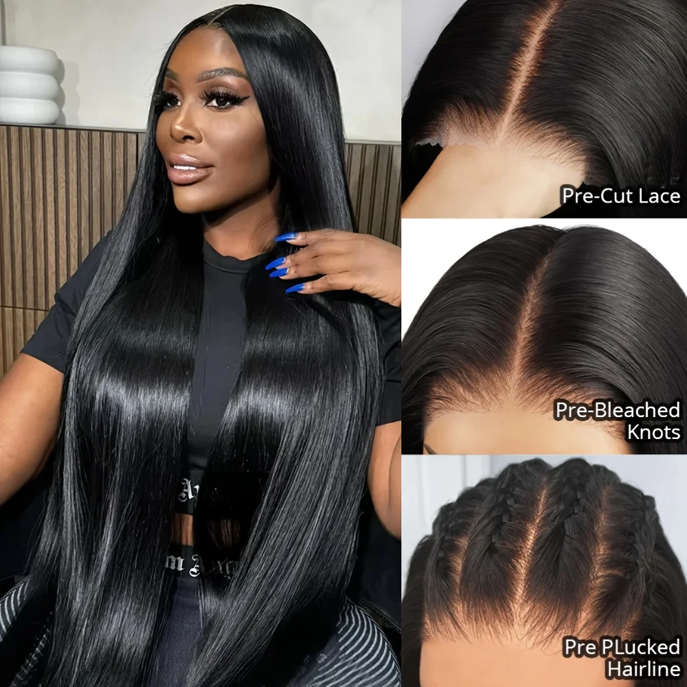 30 40 Inch 13x4 13x6 HD Transparent Bone Straight HD Lace Frontal Wig Human Hair 200 Density Brazilian Wigs Human Hair For Women image 5