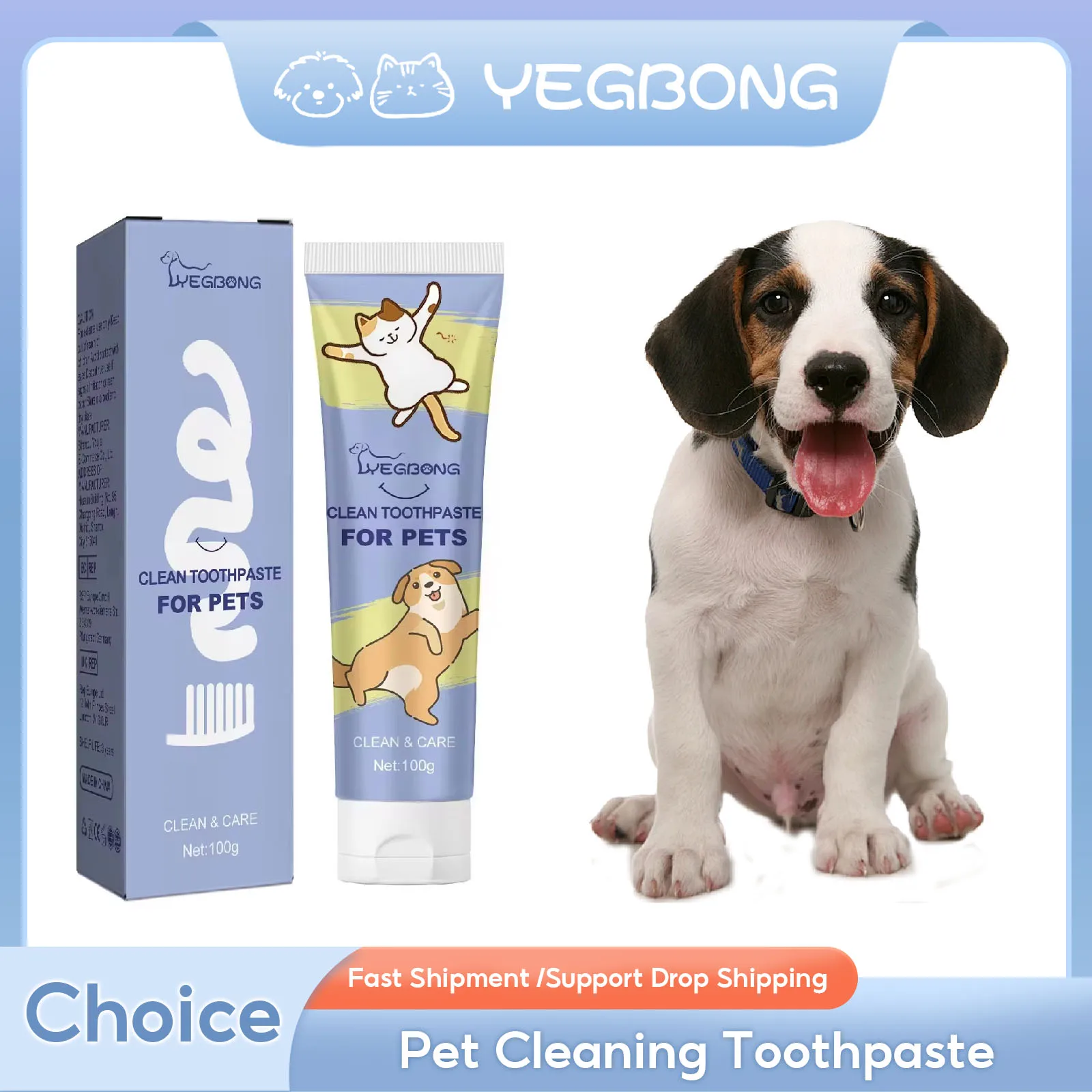 Pet Toothpaste Oral Tartar Plaque Cleaning Teeth Stain Cleaner Whitening Breath Fresh Cat Oral Stain Cleaning Puppy Toothpaste