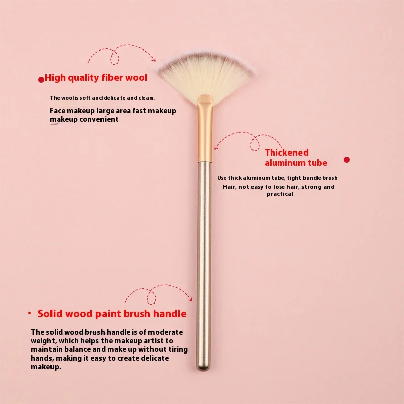 1PC Fan-shaped highlight brush contour brush blending highlight makeup brush blush face loose powder brush cosmetics beauty tool
