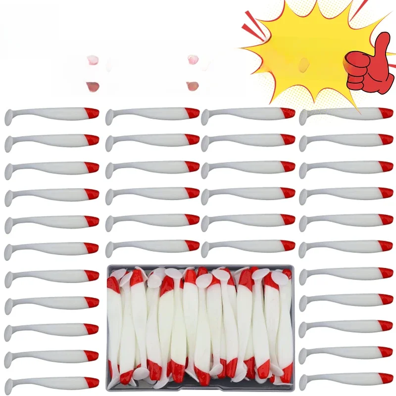 50/30/10 pièces leurre souple 5.5/7/9 cm silicone nageurs ver artificiel appât souple poisson Wobblers basse carpe volant leurre de pêche queue en T