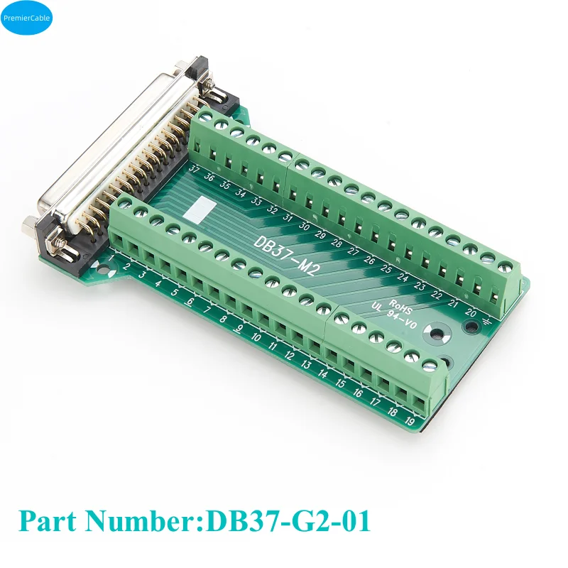 Imagem -04 - Feminino Rail Mount Módulo Interface Din Serial para 37 Pin Port sem Solda Terminal Block Breakout Board Rs232 d Sub Db37