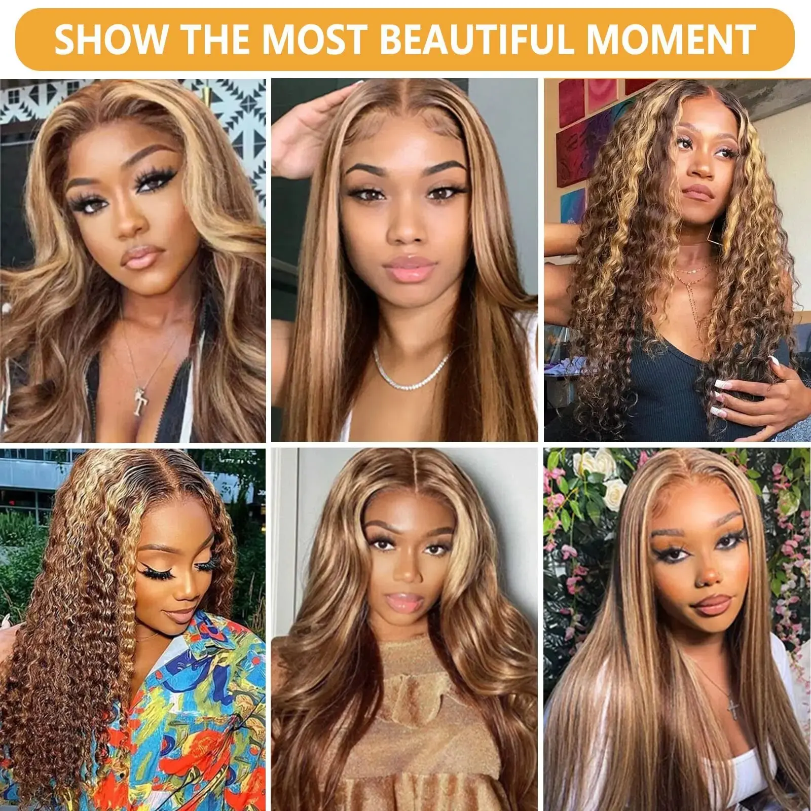 200 Density 4/27 Highlight Ombre 13x6 HD Lace Frontal Wig Body Wave Human Hair 13x4 Lace Front Wigs 28 30 32Inch Brazilian Brown