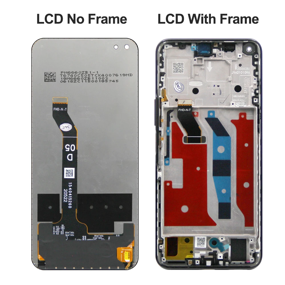 6.67'' Screen For Honor 50 Lite LCD Display Touch Screen Digitizer Assembly Replacement For Honor 50Lite NTN-L22L Display +Frame