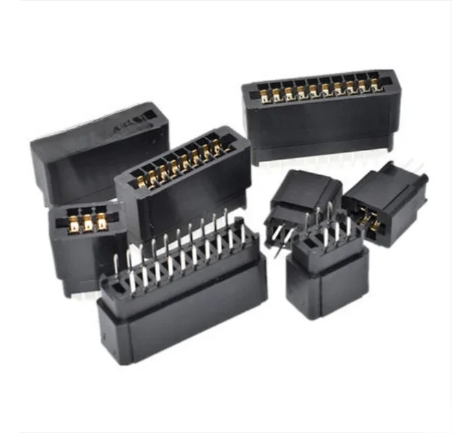 Emplacement de connecteur de carte de bord de pas de 2.54mm, prise de bus de fente, carte PCB de doigt d'or, broche droite incurvée, 4P6P8P10P12P 86P