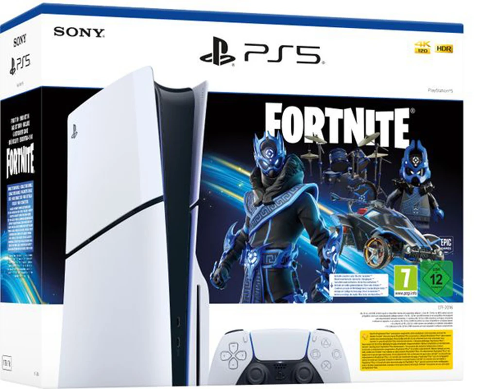 وحدة تحكم رفيعة من سوني بلاي ستيشن 5 ، محرك أقراص ، 1 ، هيكل دي ، فورتنيت كوبالت ، نسخة PS5