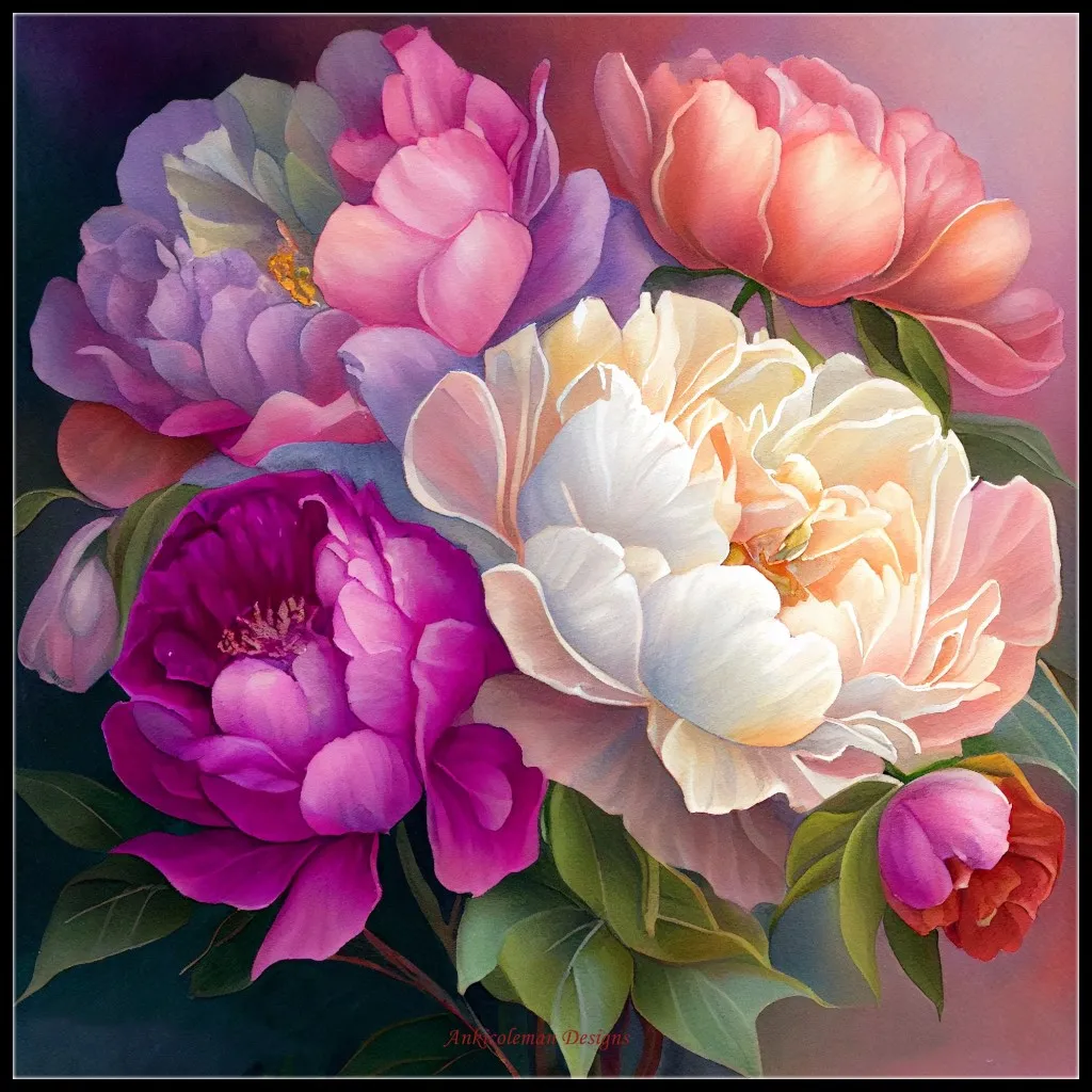 Sweet Peony - Counted Cross Stitch Kits - DIY Handmade Needlework Embroidery 14 CT Aida Cross Stitch Sets DMC Color