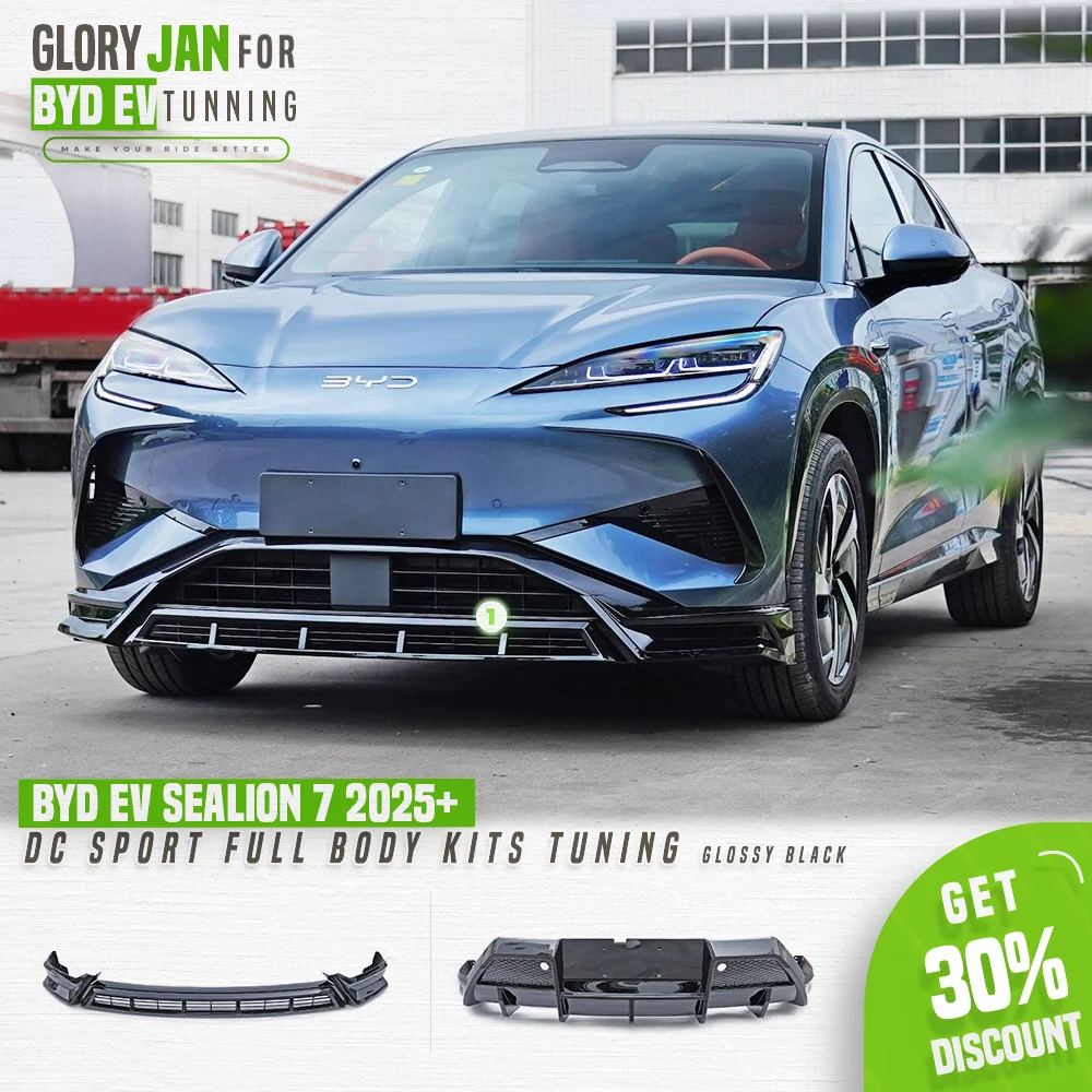 

Full body kits For BYD EV Sealion 7 2025+ Front bumper lip Splitter Rear Diffuser ABS Trims Black Auto Body Tuning