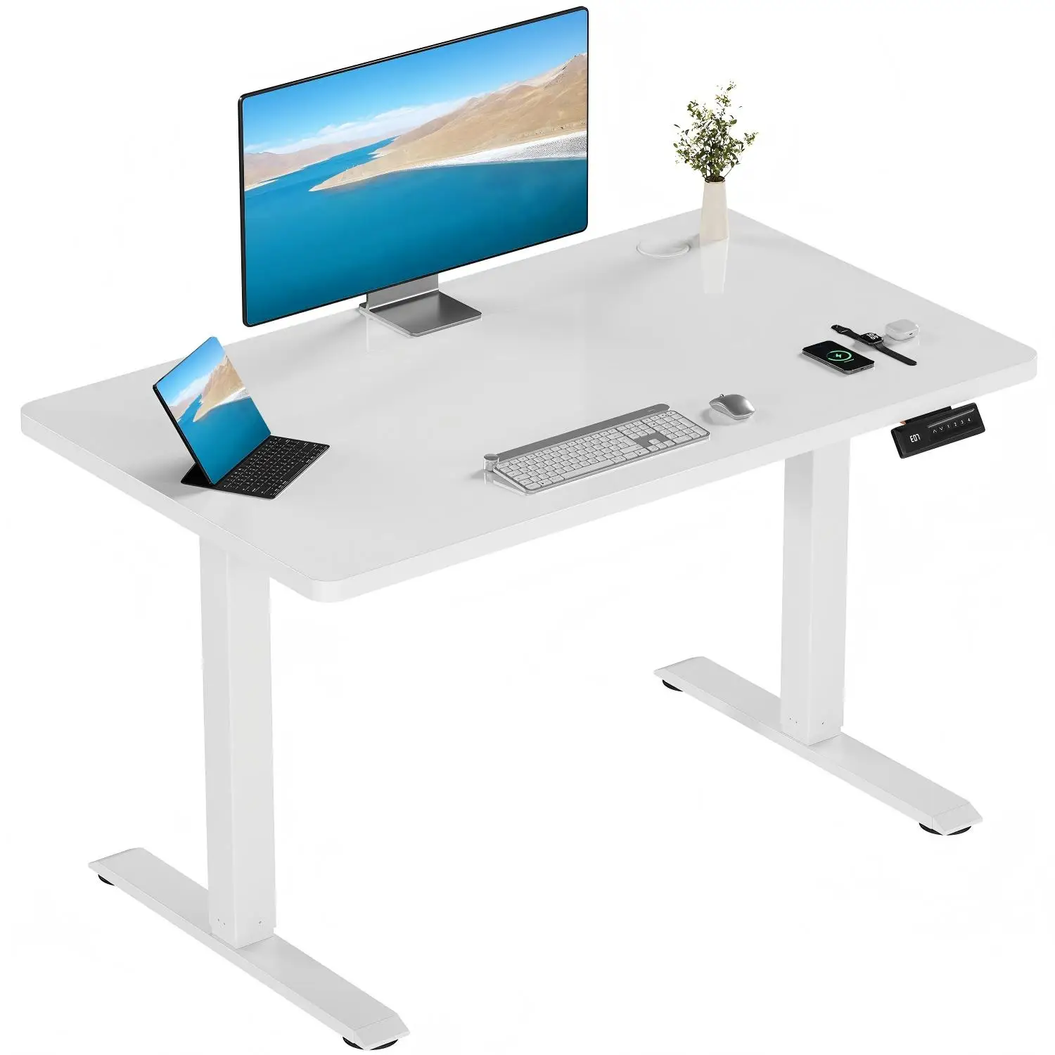 Devoko in hoogte verstelbaar bureau Hele tafelblad 110x53 cm Elektrisch bureau in hoogte verstelbaar voor sta-zit