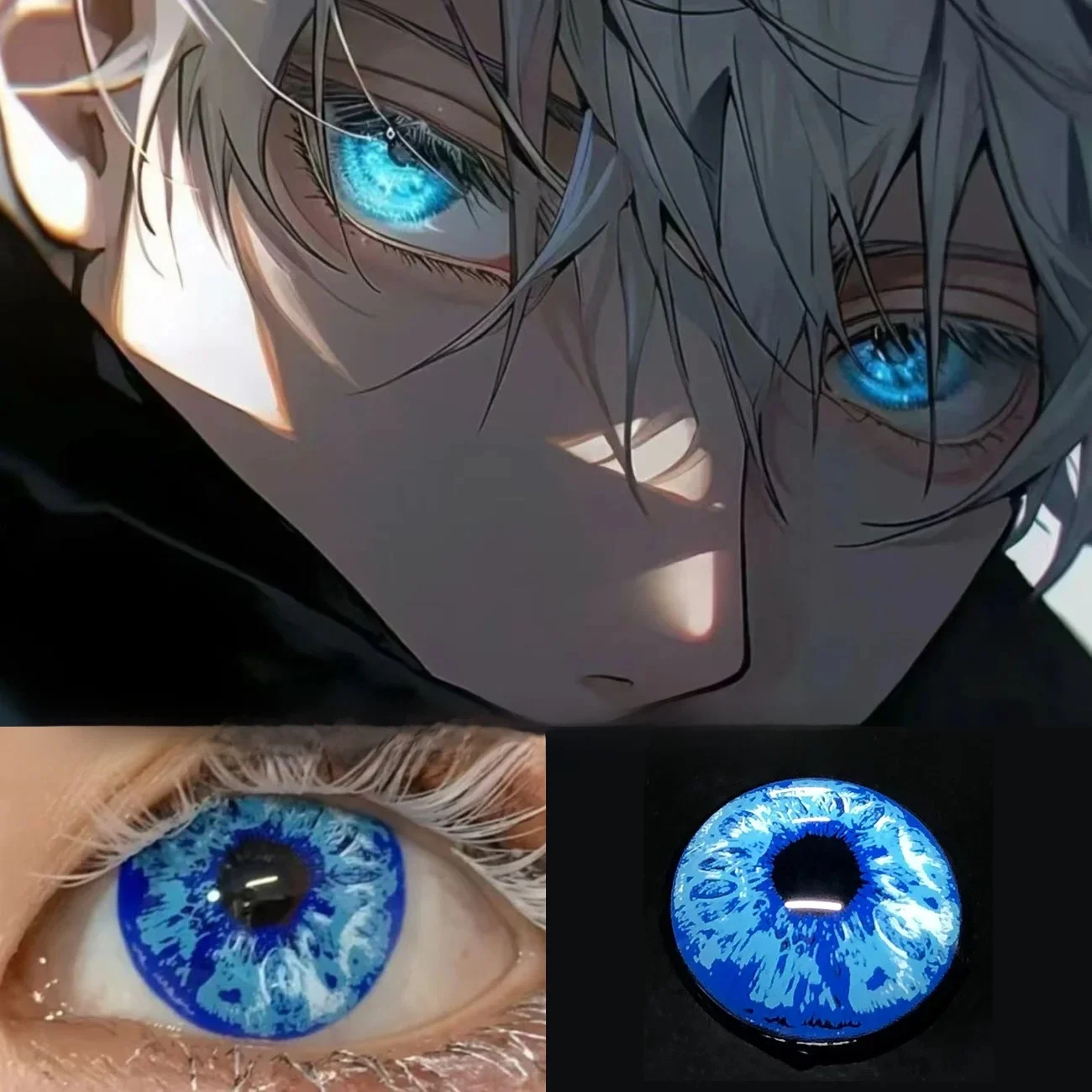 JeweLens 1 Paar Satoru Gojo Cosplay blaue Farbe Kontaktlinsen Jujutsu Kaisen Anime Softlens 14,5 mm