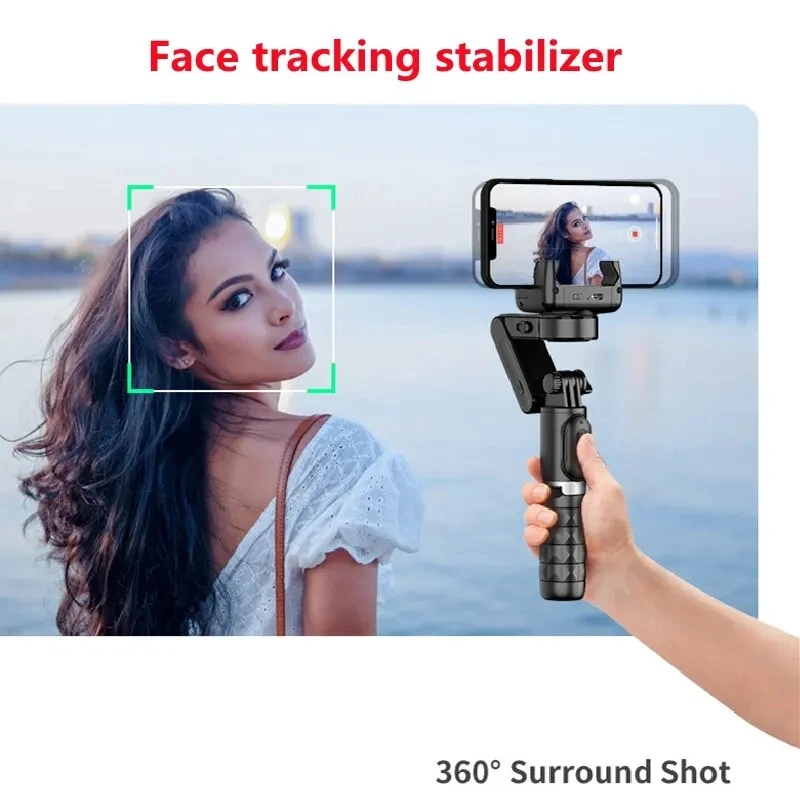 Roreta Desktop Following the shooting Mode Gimbal Stabilizer Selfie Stick Tripod with Fill Light for Cell Phone Smartphone