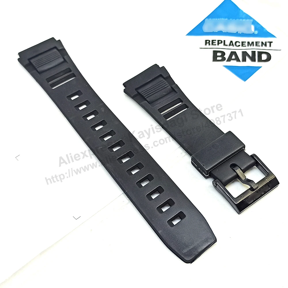 Fits/For Casio AW-44 , AW-44Q , DB-150 , ABX-20 ABX-23, ABX-24, ABX-20U , DB-81 - 19mm Black Rubber Replacement Watch Band Strap