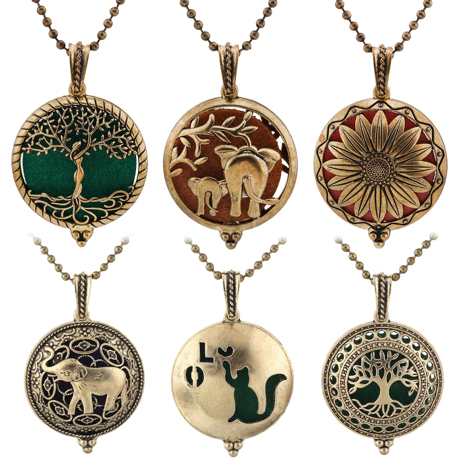 Collier d'aromathérapie au Design populaire, médaillon de parfum de Lotus, bijoux diffuseur d'huile essentielle, pendentif unisexe pour livraison directe