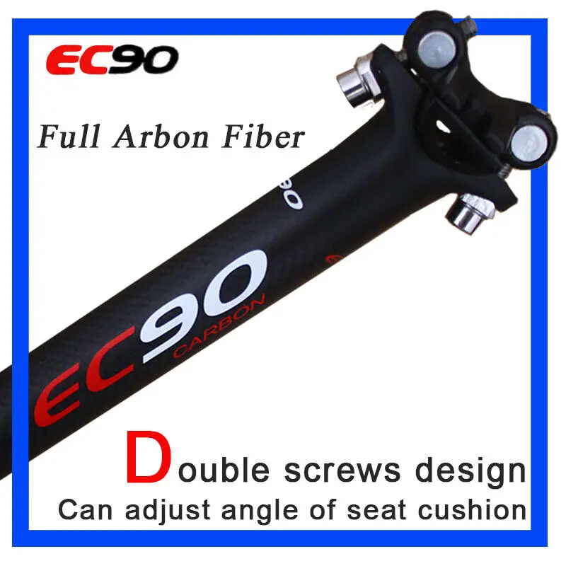 EC90 Carbon Fiber Seatpost Ultralight  27.2/30.8/31.6mm Road Mountain Bike Seat Post 350mm 400mm Bicycle Seat Tube Bike Part