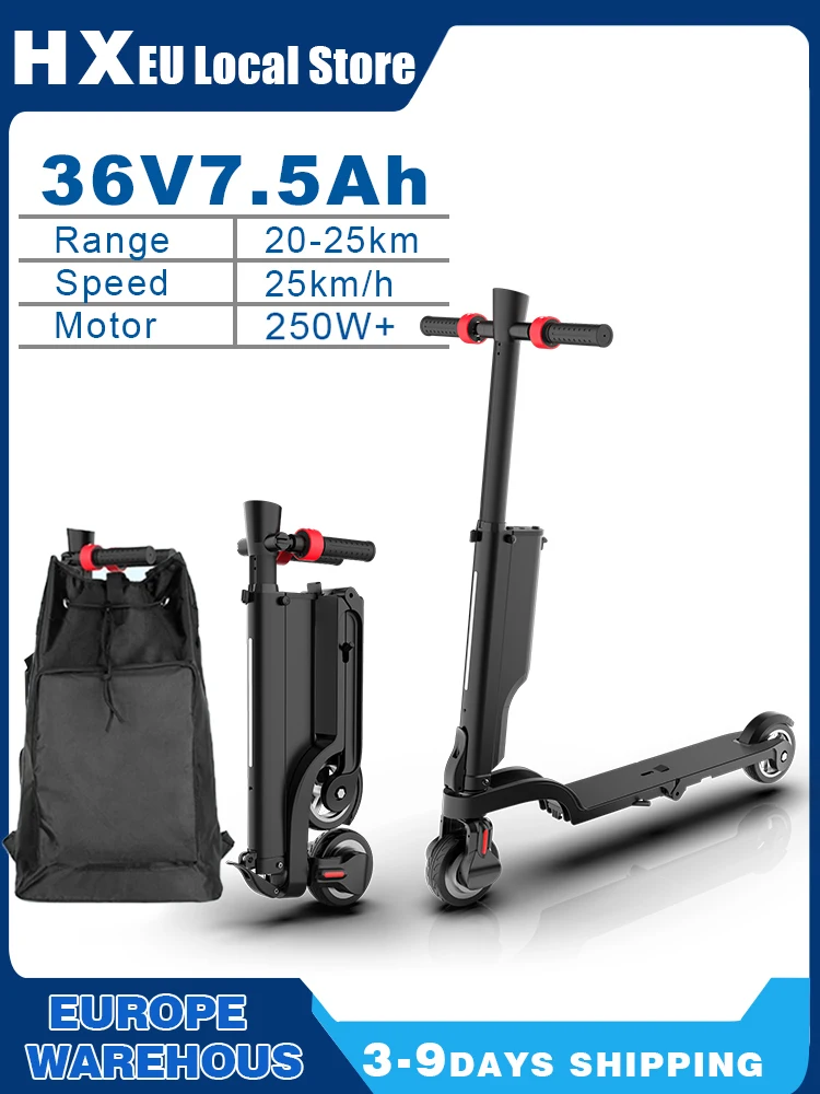 HX X6 Elektroroller 350W 36V 7,5Ah 20-25km Reichweite 25km/h Höchstgeschwindigkeit Smart-App 5,5-Zoll-Reifen E-Scooter Faltbarer Rucksack-Elektroroller