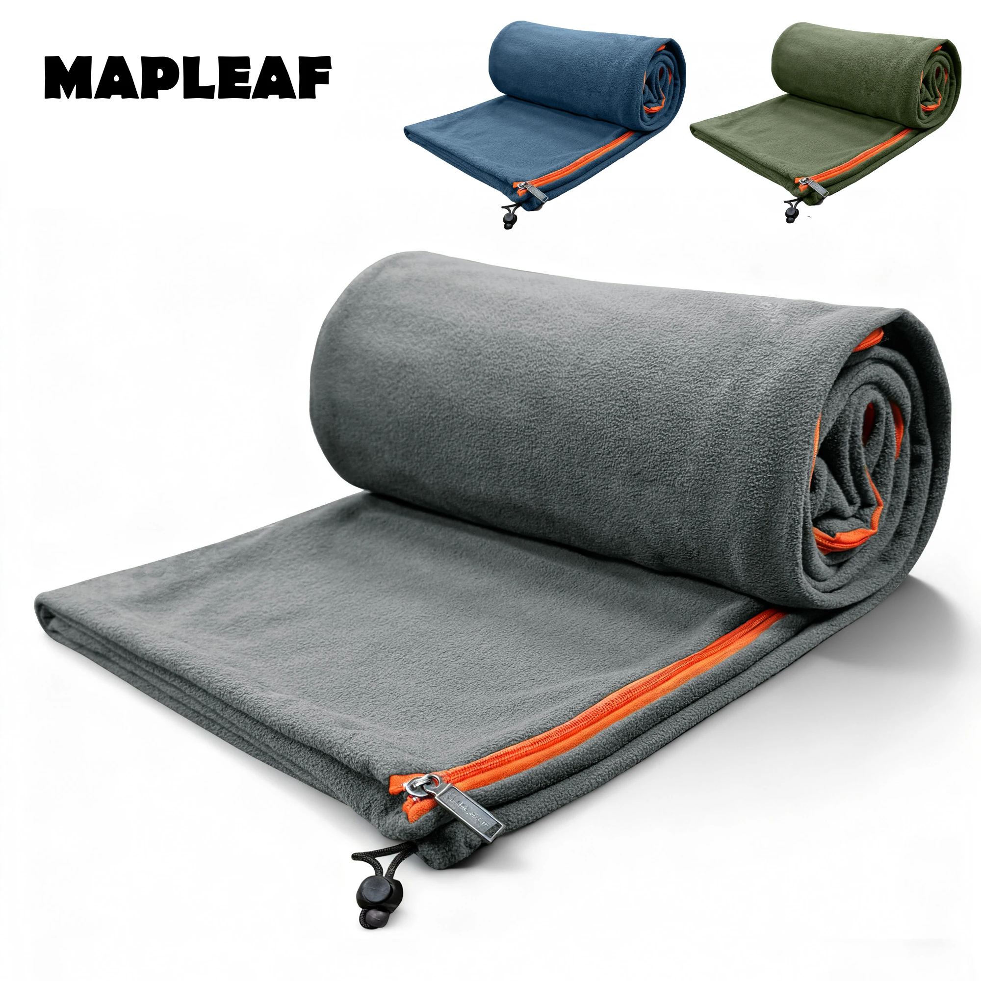 MAPLEAF Fleece-Schlafsack-Innenfutter, warmer Winter-Camping-Reise-Schlafsack, mit Reißverschluss, maschinenwaschbar, tragbar, leicht, für Erwachsene – Detail 1