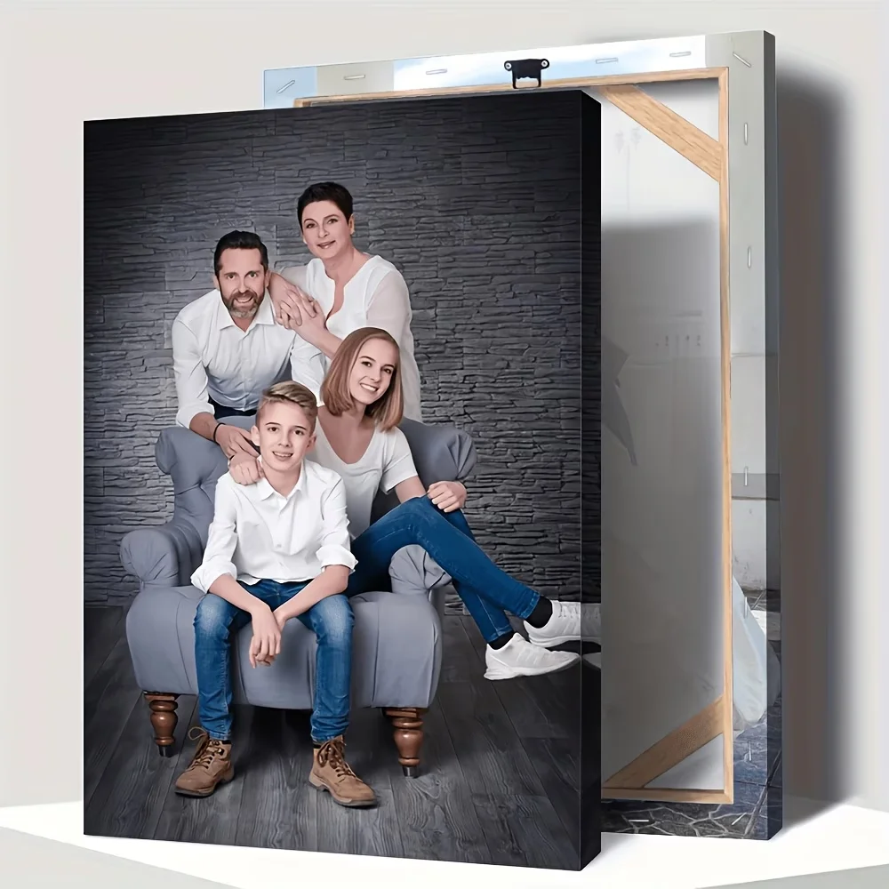 Lienzos artísticos personalizados: Obras de arte impresas, especialmente diseñadas para bodas, graduaciones y retratos familiare