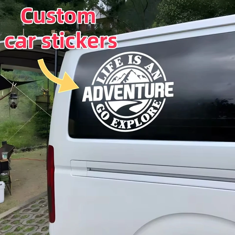 Custom Car Stickers Waterproof UV Resistant Anti-Fade Personalized Text Photo Logo PVC Auto Window Bumper Decals