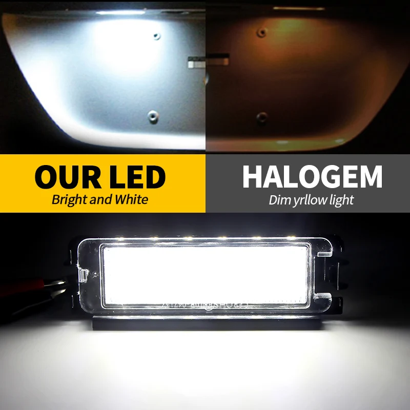 

1PC 12V High Bright White LED License Number Plate Light Canbus For Renault Dacia Logan Sandero II After 2012-up Car Accessories
