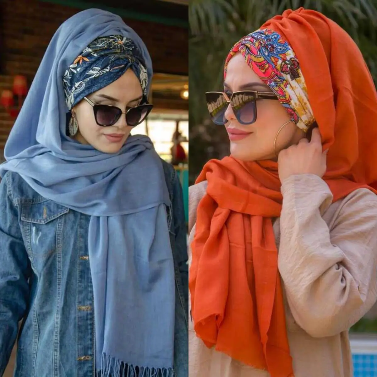 

Different Patterned 2 Shawl Hijab Women Muslim Fashion Casual Bonnet Summer Clothing Woman Comfortable Standard Turkish