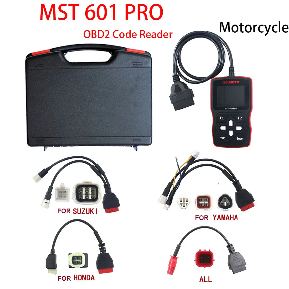 MST 601 PRO Motorcycle Scanner OBD2 Code Reader Fit for Suzuki for Honda for Yamaha MST-601 Pro 5IN1 Automotive Diagnostic Tool