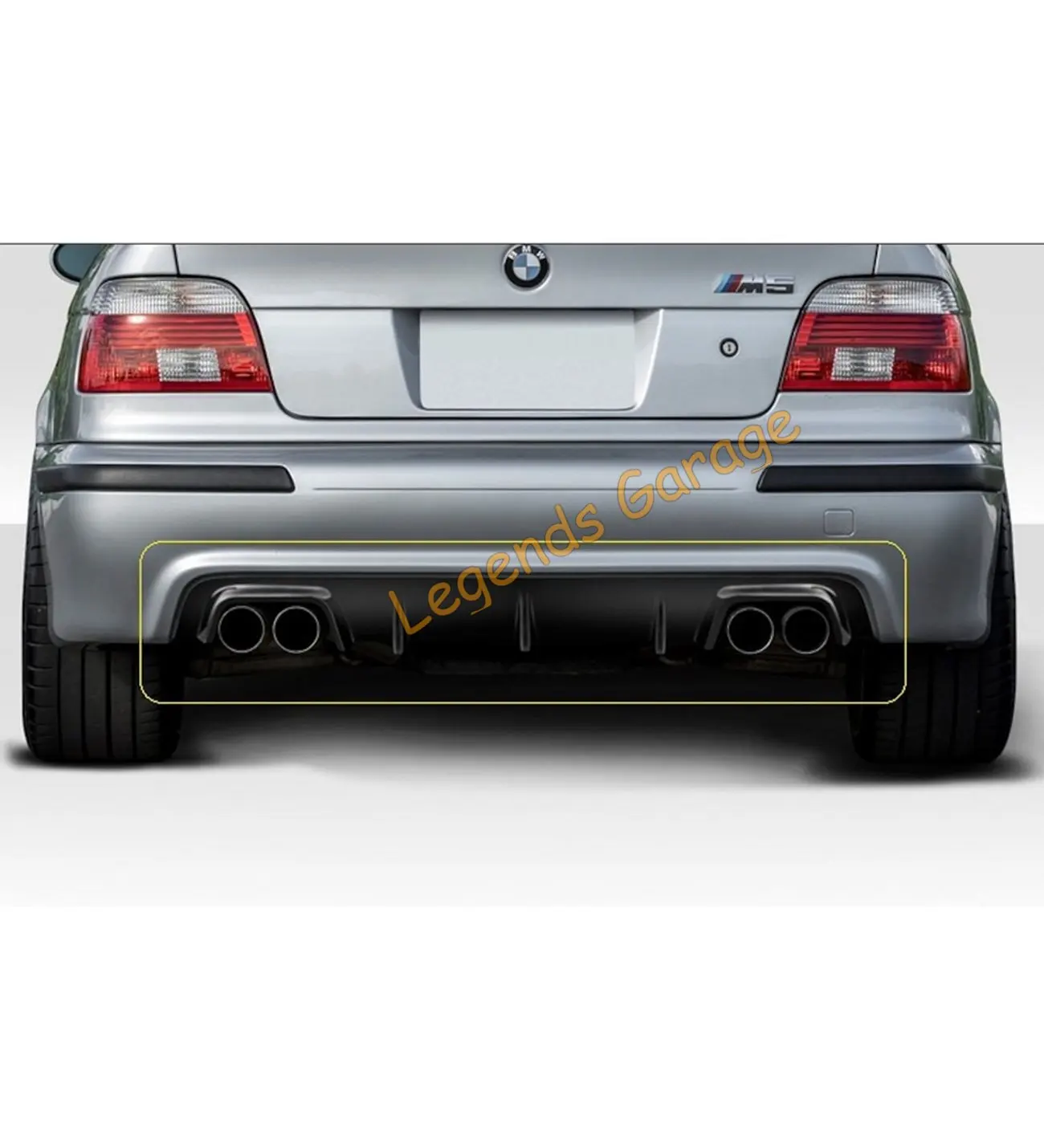 For BMW E39 M Tec 5 Series 1995-2004 TECH Rear Bumper Diffuser -Auto Tuning Modified Spoiler CarABS Plastic Rear Diffuser Bumper