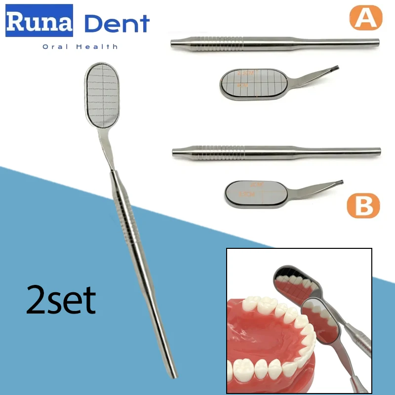 

Dental Mouth Mirror Professional Rhodium Coated Anti-Fog Stainless Steel High Reflectivity Long Handle for Clinic Dental Tools