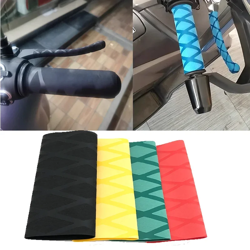 AliExpress NONE 2Pcs Motorcycle Non-slip Heat Shrink Rubber Grip Glove Handlebar Universal Motocross Bicycle Bike Moto Accessories 5 Colors