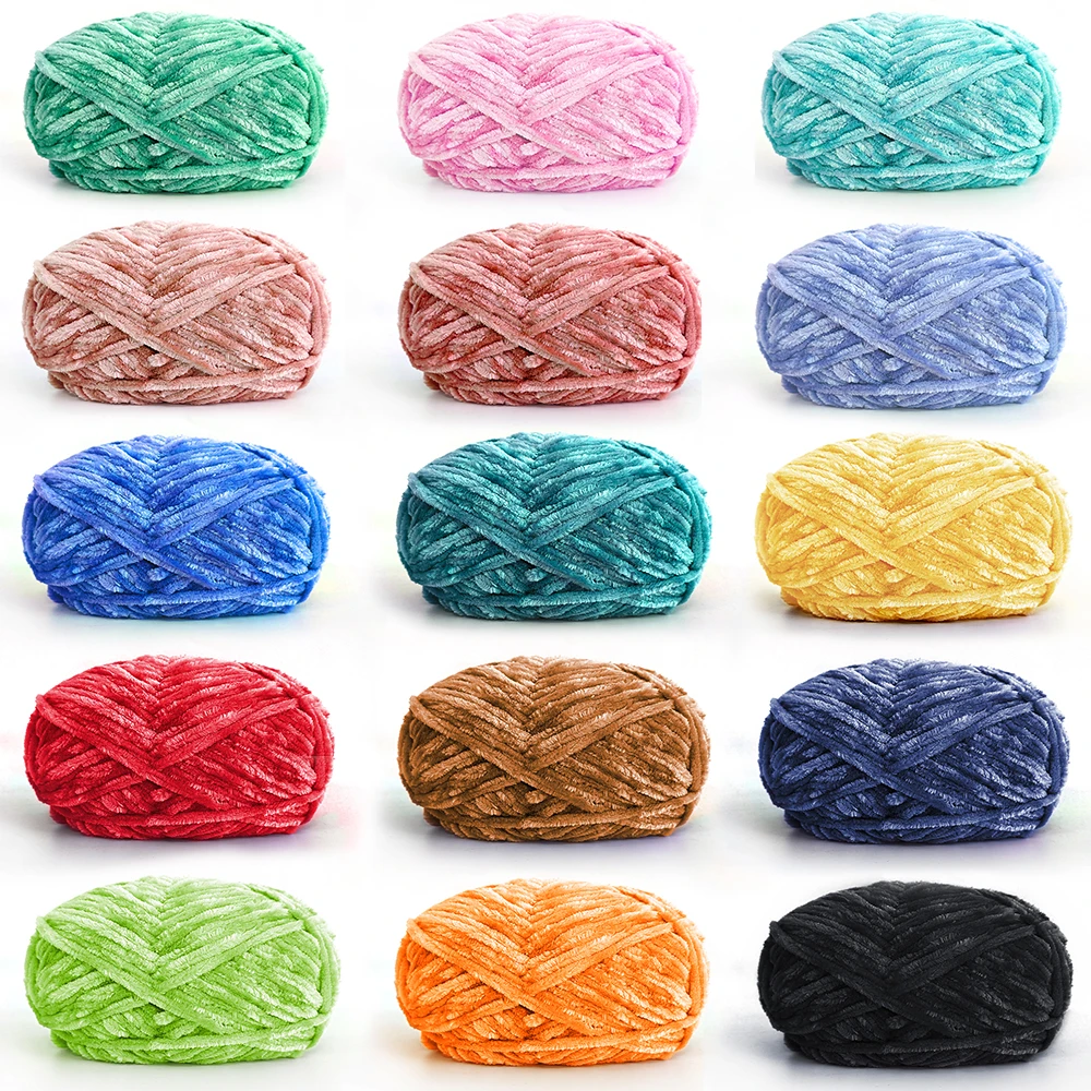 1Pc Hand-Woven Single-Strand Thick Yarn Suitable for DIY Knitting Decorative Pendants, Dolls, Blankets, Bags, Sweaters, Scarves, 100% Polyester Yarn, 100 Grams