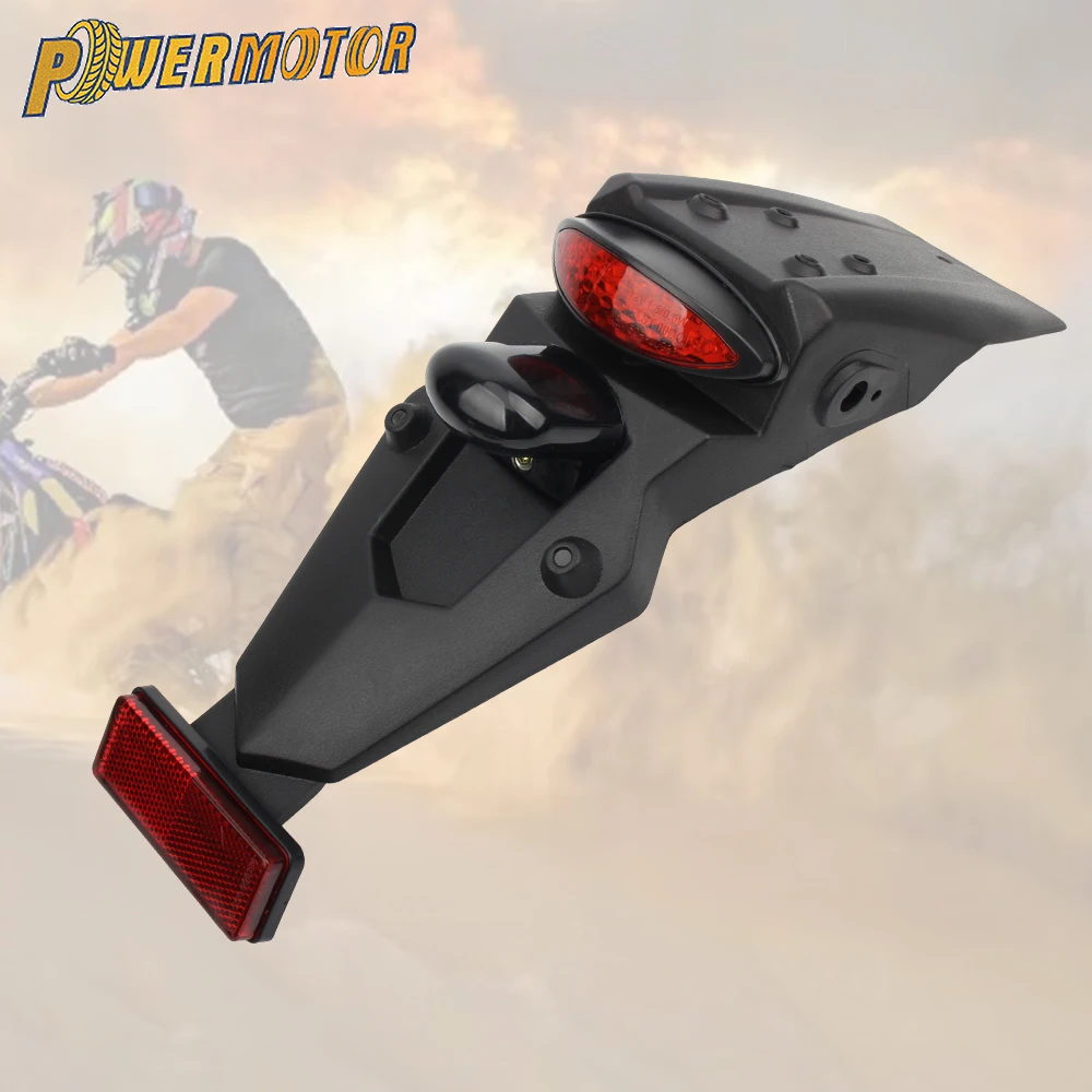 

Motorcycle Rear Fender LED Taillight Brake Lights License Plate Light Mudguard Assembly Accessories Motocross Dirt Bike Modified