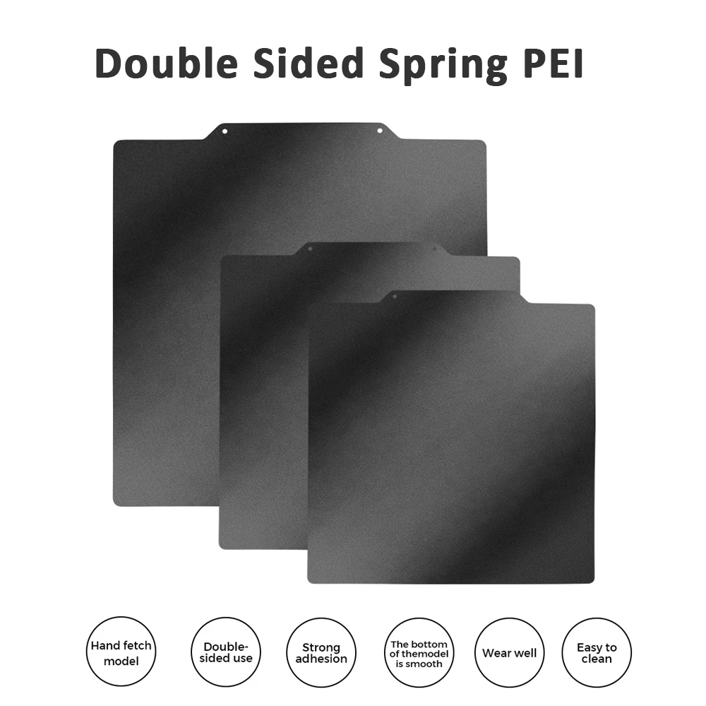 

Пружинный стальной лист Twotrees, двусторонний текстурированный черный Магнитный Корпус PEI 220/235/310 мм, детали для 3D принтера