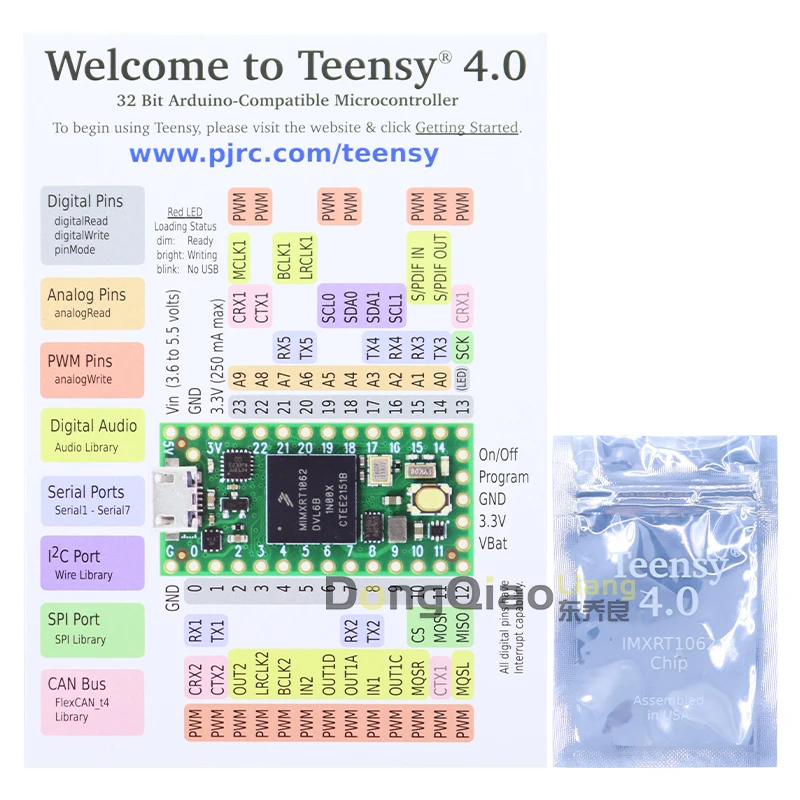 In stock: IMXRT1062 DEV-15583 development board and kit – ARM Teensy 4.0 module