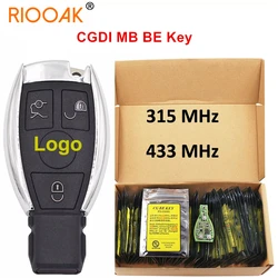 Llave Original CGDI MB CG BE, 315MHZ/433MHZ para Mercedes Benz, funciona con programador CGDI MB, compatible con todos los FBS3 y recuperación automática