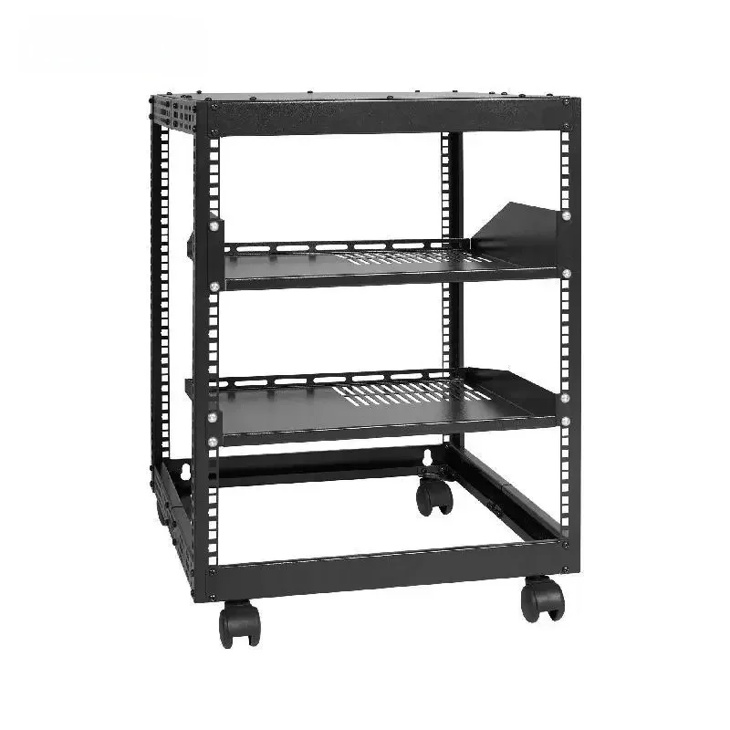 VEVOR Serverrek met open frame 12U/15U/20U Vloerstaand of wandmontage met verstelbare diepte voor Microdata Center Office-gebruik - afbeelding 2