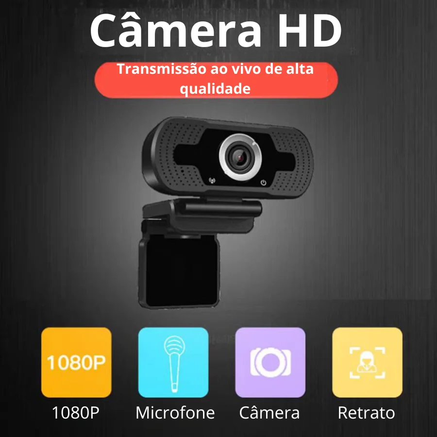 DO BRASIL Webcam USB 1080p Full Hd Câmera Computador Video Chamada Reunião Home Office Streamer Youtuber PC Notebook Brasil