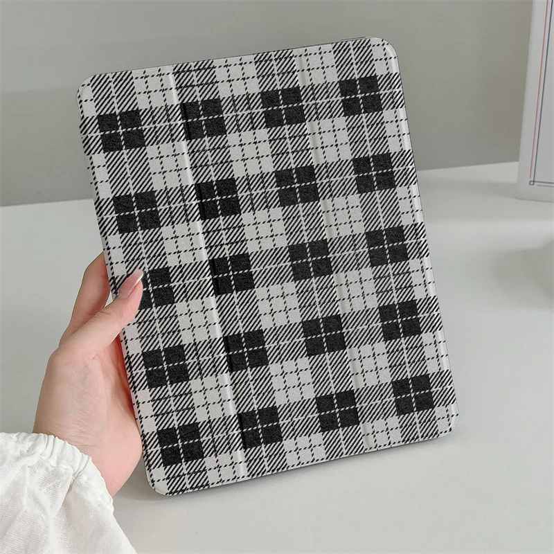 

Korean Plaid Case For Apple iPad Air 2024 11 inch Air5/4 10.9 iPad 10/5/6/7/8/9 9.7 Air 3 10.2/10.5'' mini 6/5/4 Gen Cute Cases