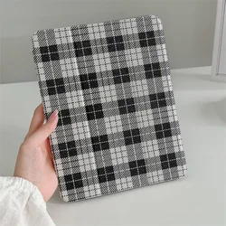 Korean Plaid Case For Apple iPad Air 2024 11 inch Air5/4 10.9 iPad 10/5/6/7/8/9 9.7 Air 3 10.2/10.5'' mini 6/5/4 Gen Cute Cases