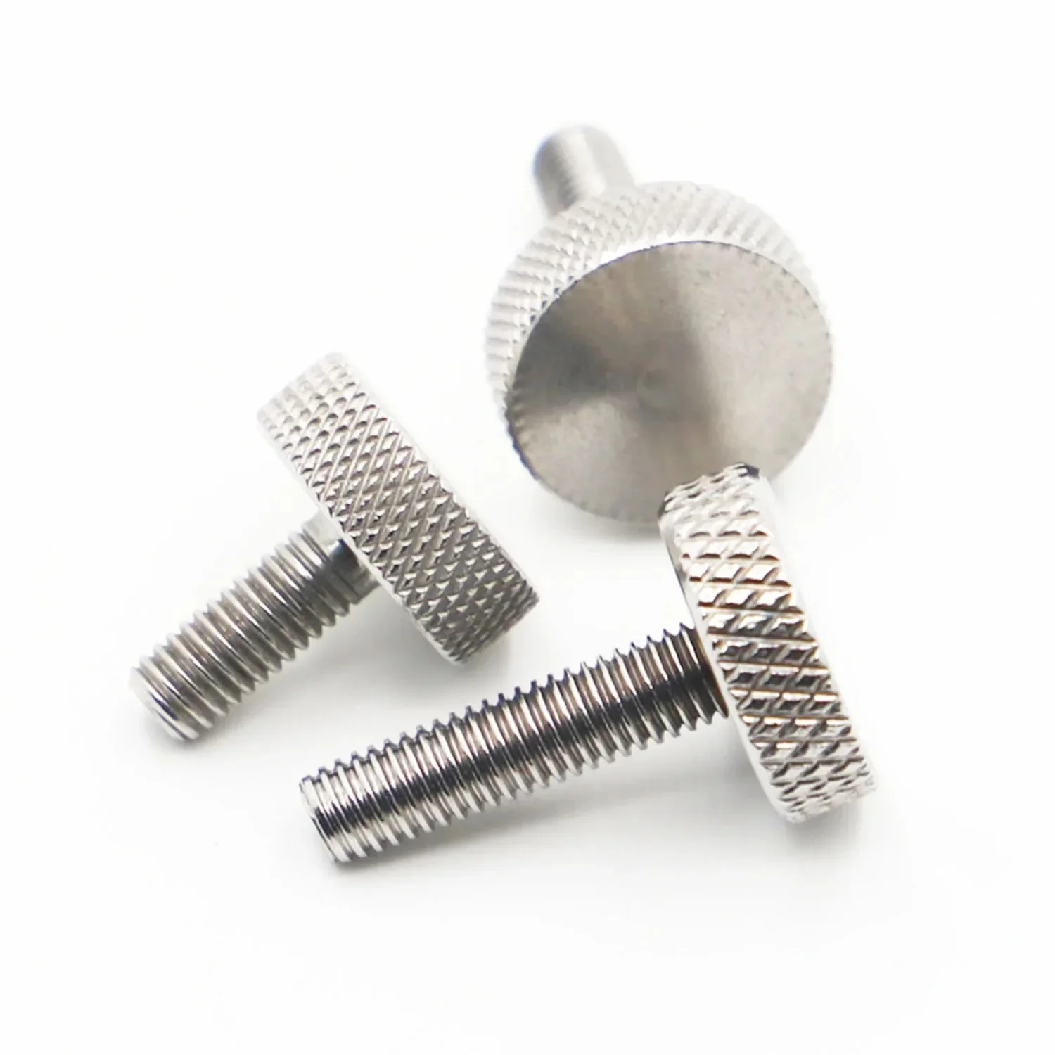 Vis à pouce à poignée plate en acier inoxydable 304, GB835, grande tête moletée, boulon de réglage rond, clou publicitaire M(3 4 5 6 8 10) * L