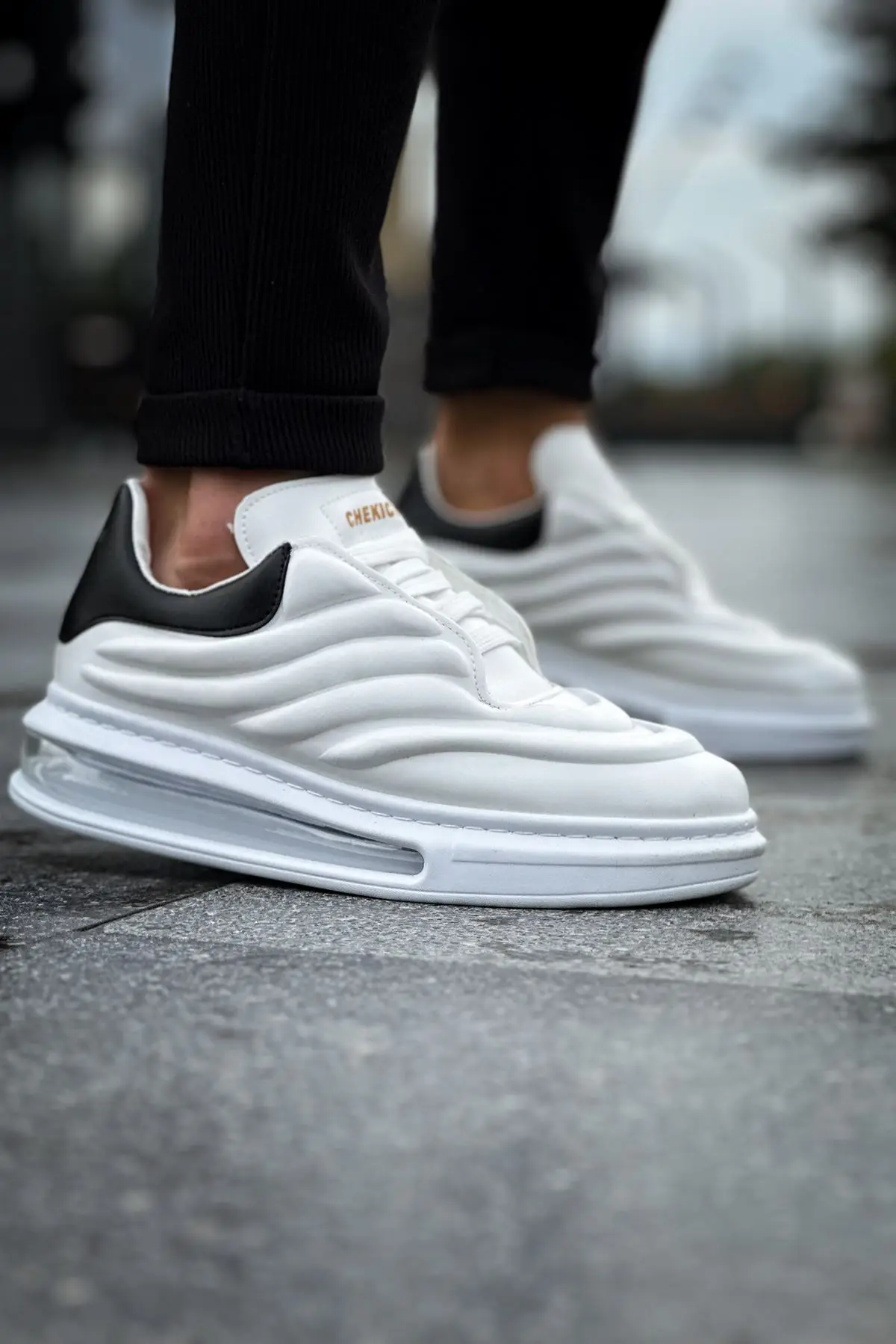 CHEKICH 오리지널 브랜드 화이트 블랙 FBT 솔리에보 스니커즈, 2024 패션 남성 신발, 하이솔 데일리 스니커즈, CH299