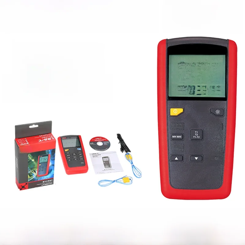 UNI-T Contact Type Thermometer UT325 Dual Input Temperature Measurement Range -200~1375 Data Recording Analysis USB Connectivity